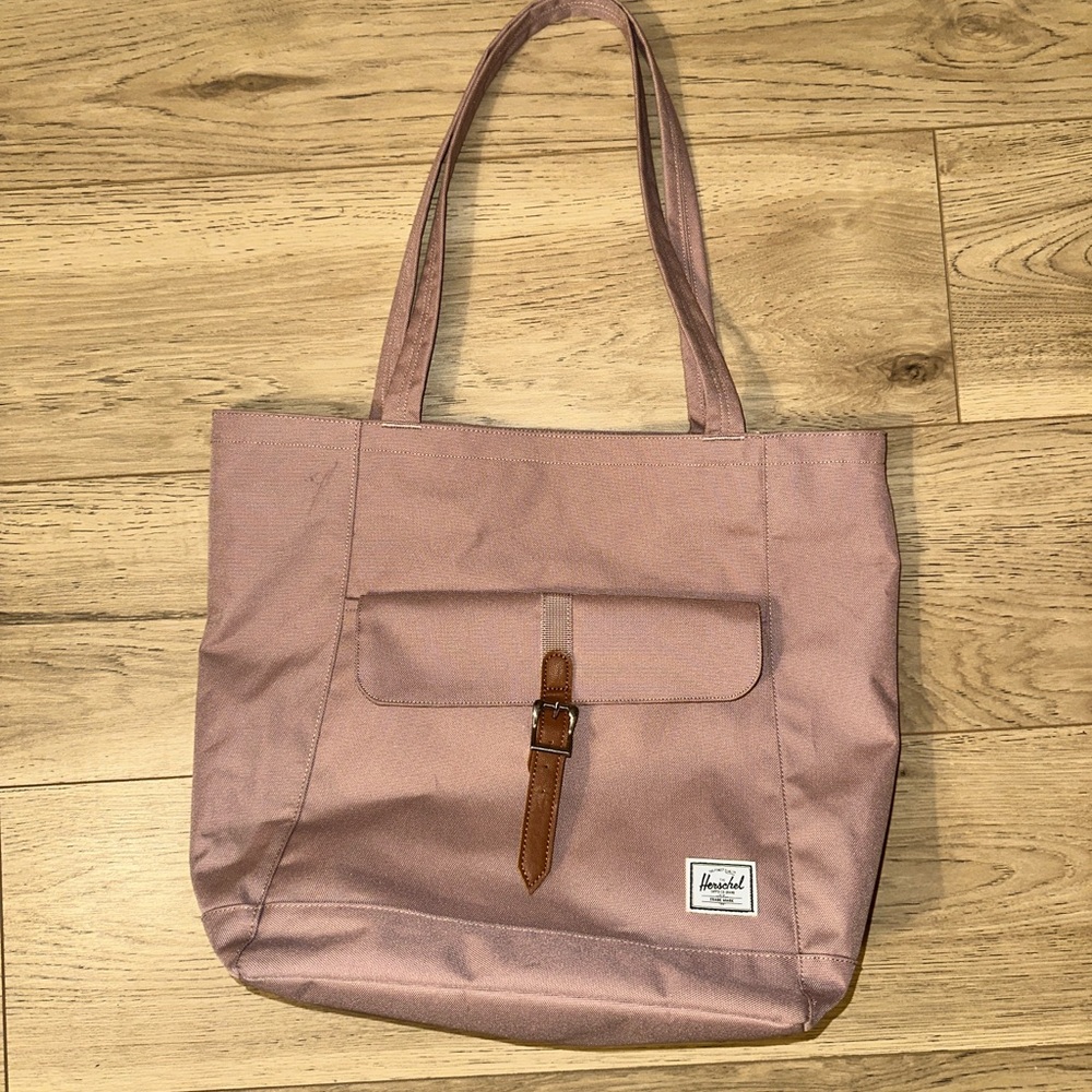 Herschel Supply Company Dusty Rose Tote with Brown Accent